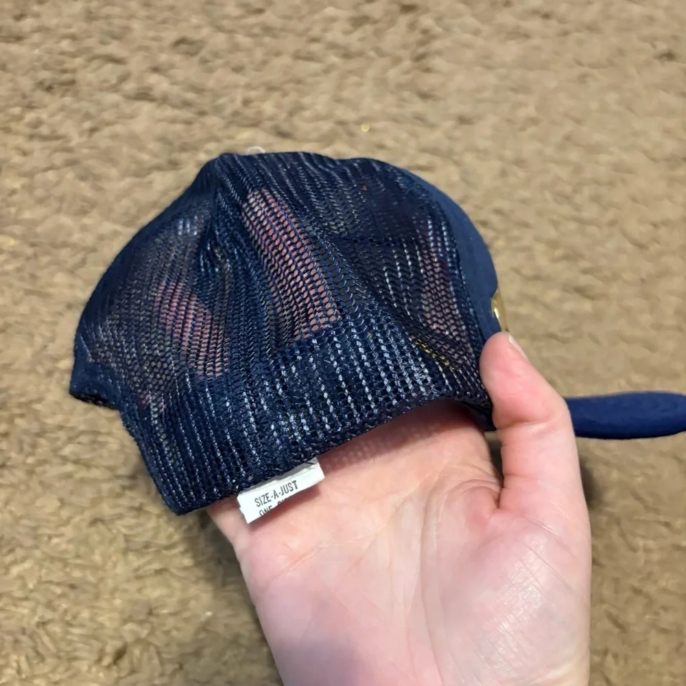 Vintage Wrangler Navy Gold Mesh Trucker Hat SnapBack Mesh Western Horse